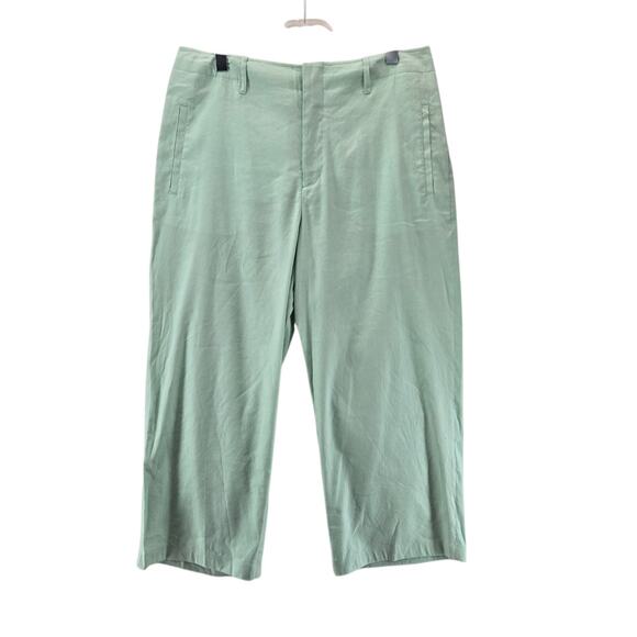 Rag & Bone Pants Womens 14 NEW Dylan Cropped Linen Wide Leg Mint Pastel Green - Picture 3 of 15